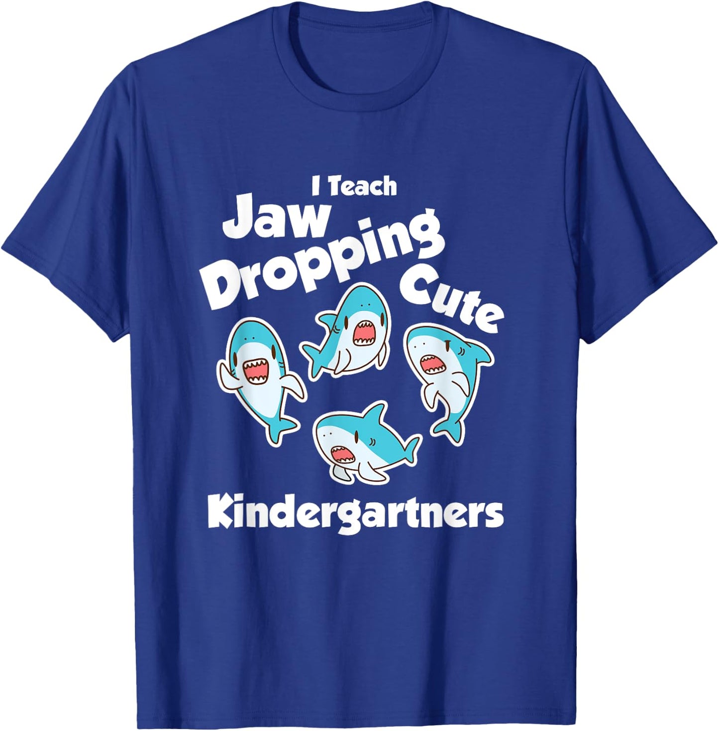 Cute Kindergarten Teacher Shark Humor Apparel Back to School T-Shirt - T-Shirt | Royal