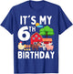 It's My 6th Birthday 6 Years Old Farm Animals Theme for Kids T-Shirt - T-Shirt | Royal