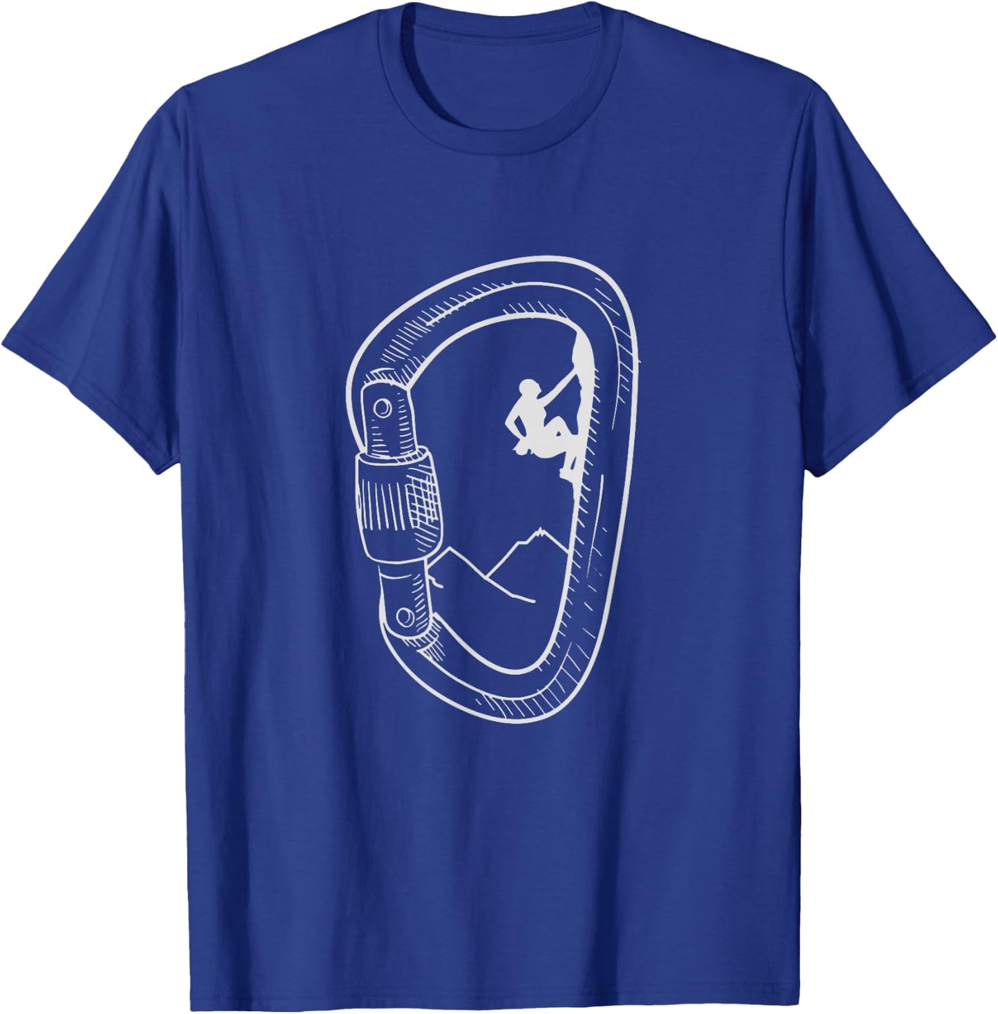 Rock Climbing Shirt Carabiner Mountain Climber Gift T-Shirt - T-Shirt | Royal