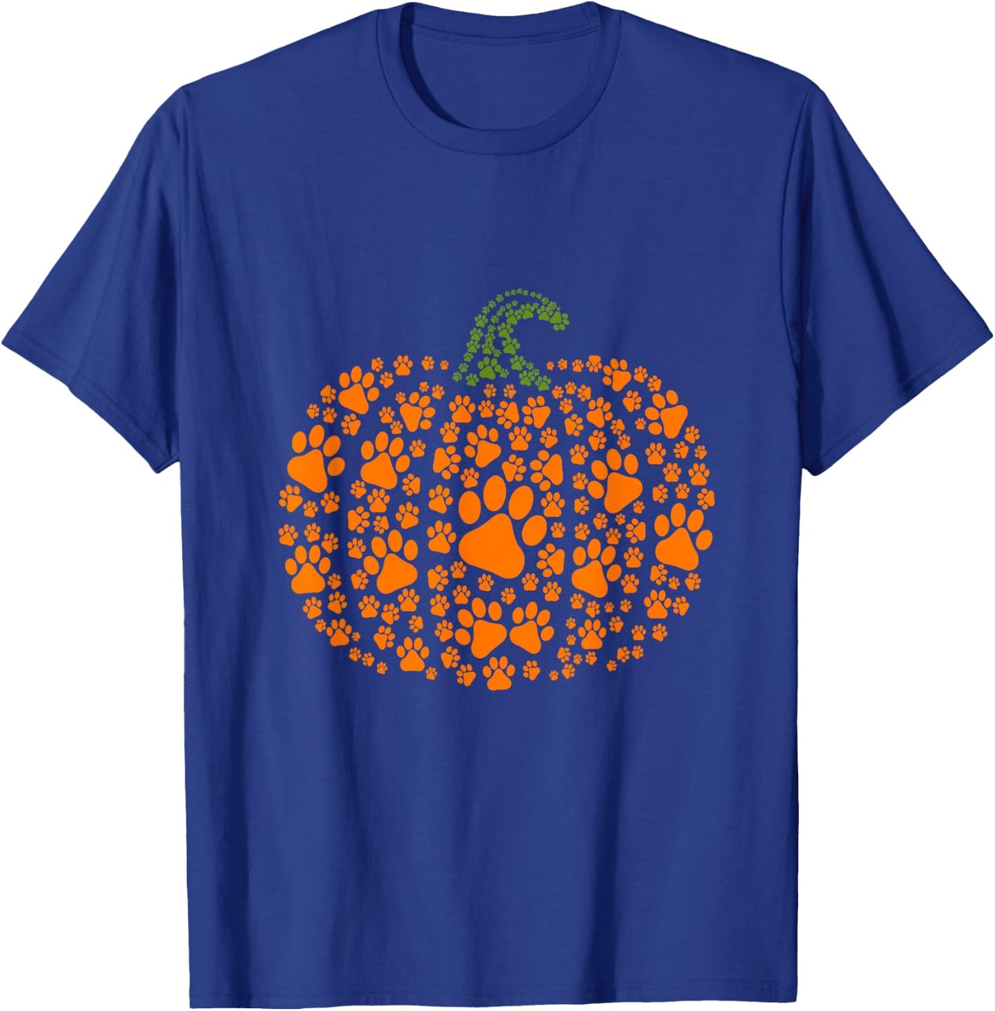Paw Print Pumpkin Halloween Pet Lover T-Shirt - T-Shirt | Royal