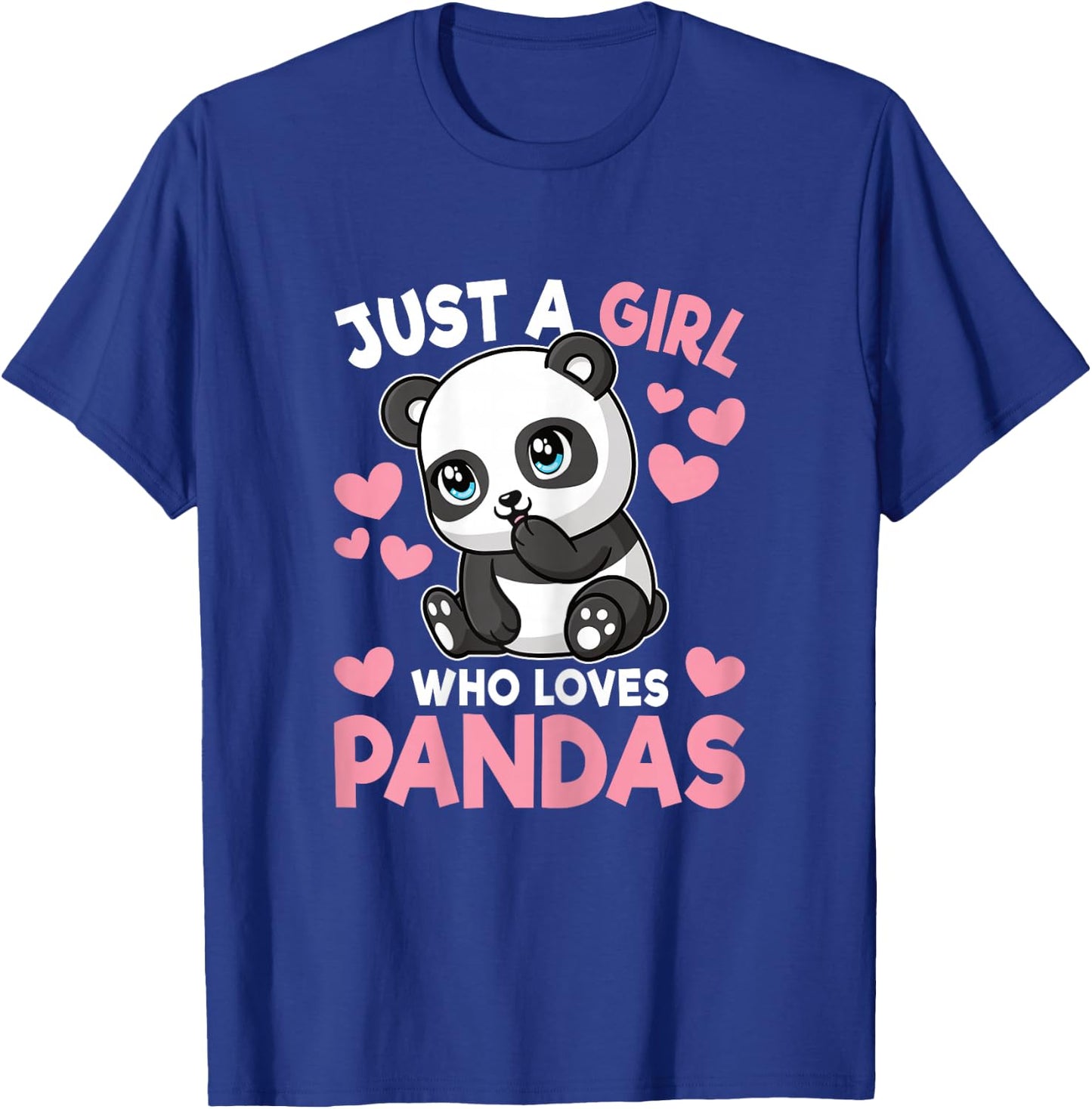 Just A Girl Who Loves Pandas Cute Panda Girls Kids Toddlers T-Shirt - T-Shirt | Royal