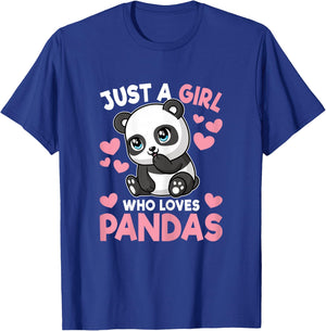 Just A Girl Who Loves Pandas Cute Panda Girls Kids Toddlers T-Shirt - T-Shirt | Royal