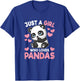 Just A Girl Who Loves Pandas Cute Panda Girls Kids Toddlers T-Shirt - T-Shirt | Royal