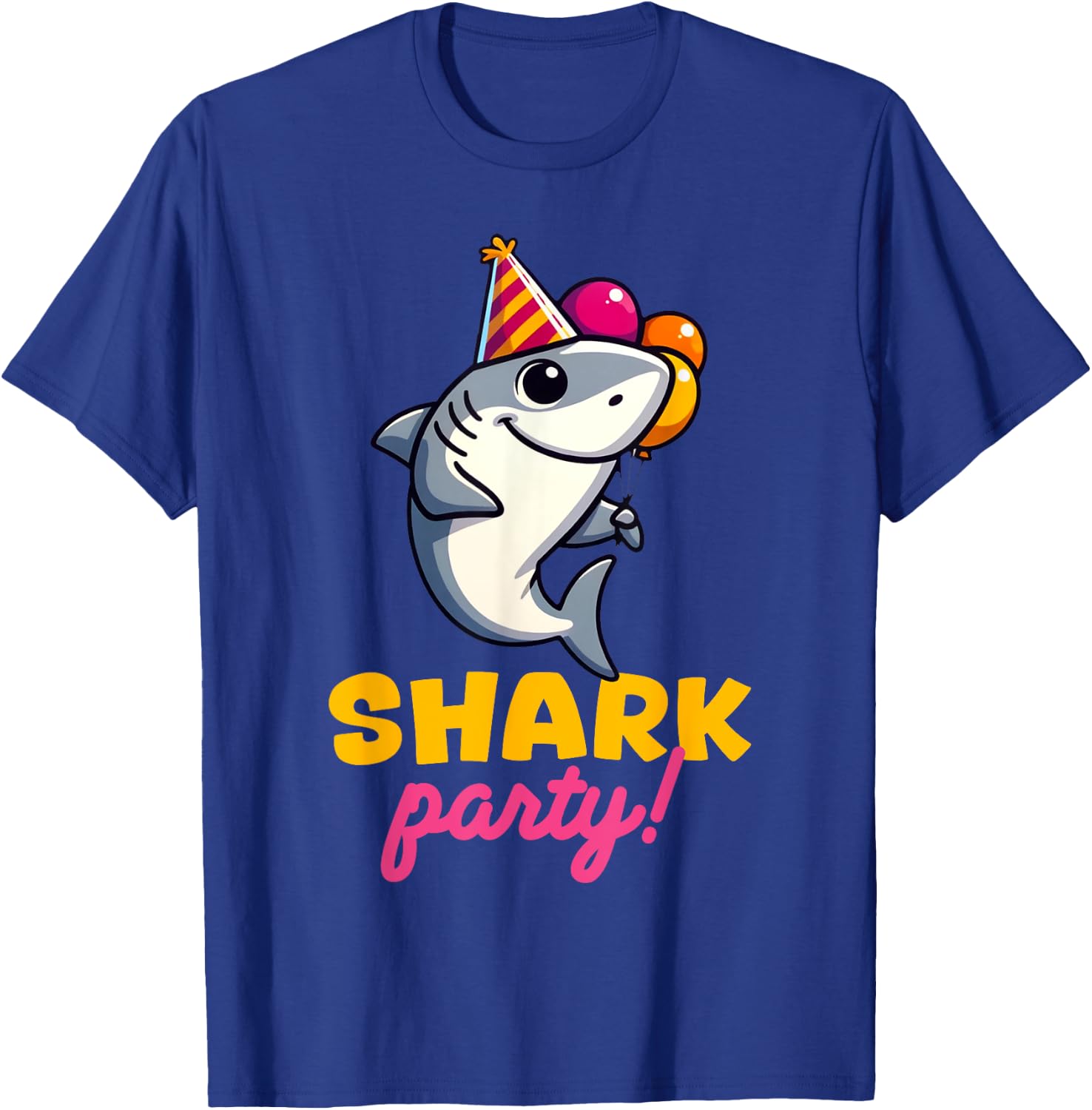 Cool Shark Party Birthday Beach Funny Shark Men Women Kids T-Shirt - T-Shirt | Royal