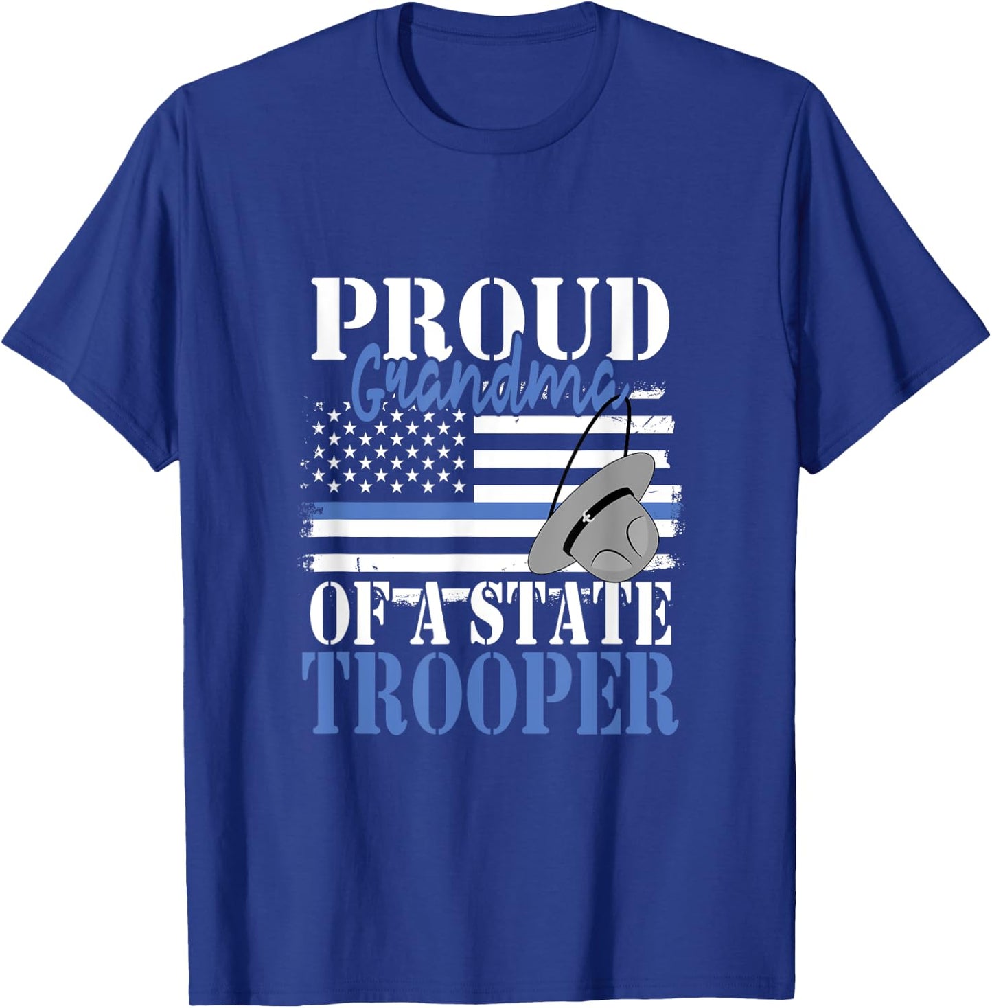 Proud Grandma of a State Trooper Police Officer Graduation T-Shirt - T-Shirt | Royal