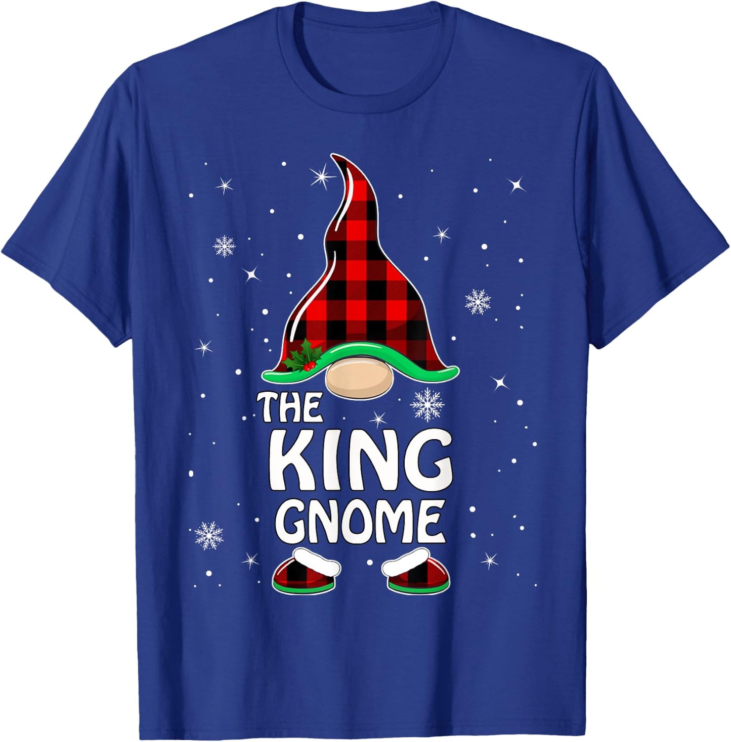 King Gnome Buffalo Plaid Matching Family Christmas Pajama T-Shirt - T-Shirt | Royal
