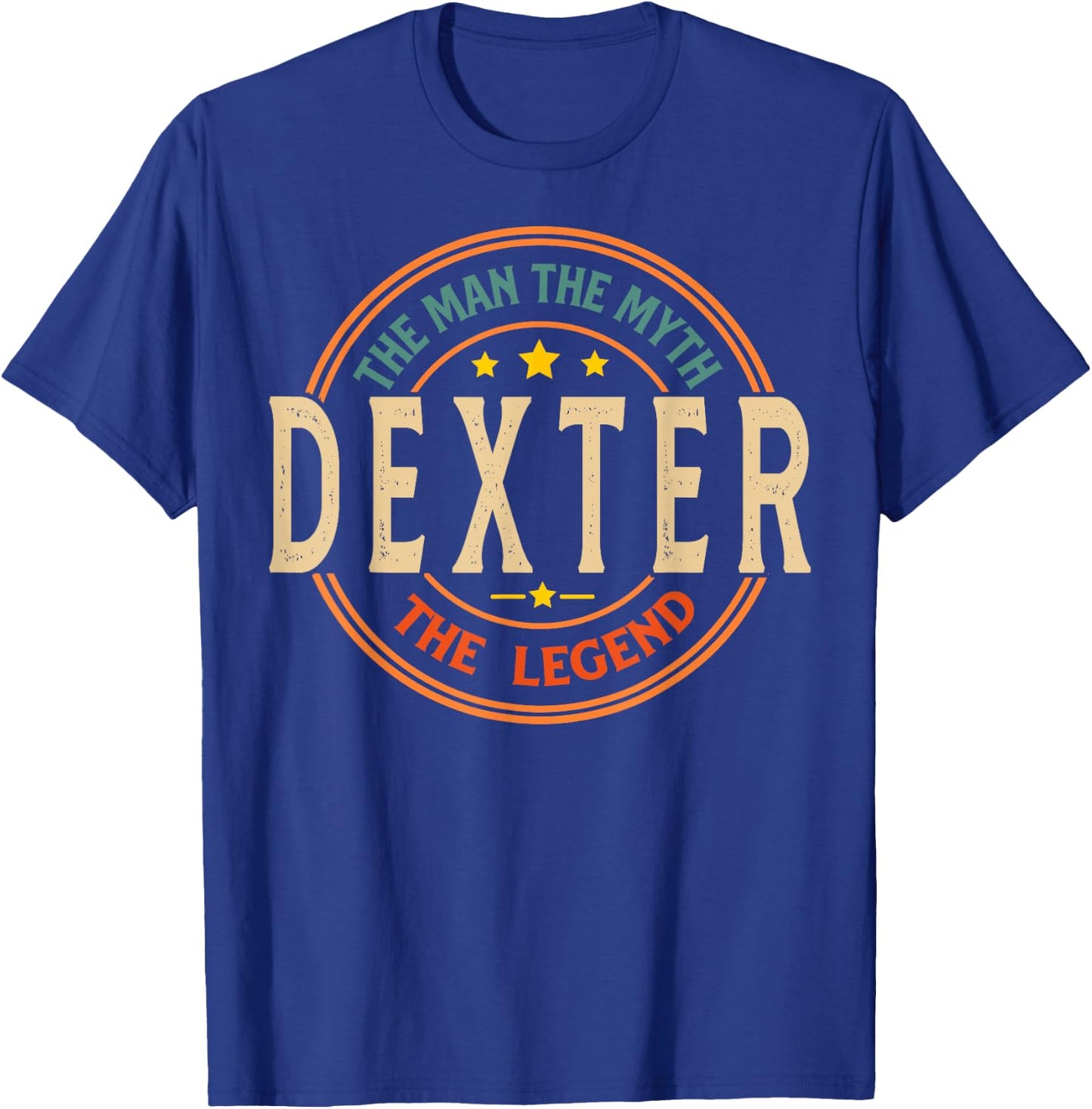 DEXTER The Man The Myth The Legend Vintage Personalized T-Shirt - T-Shirt | Royal