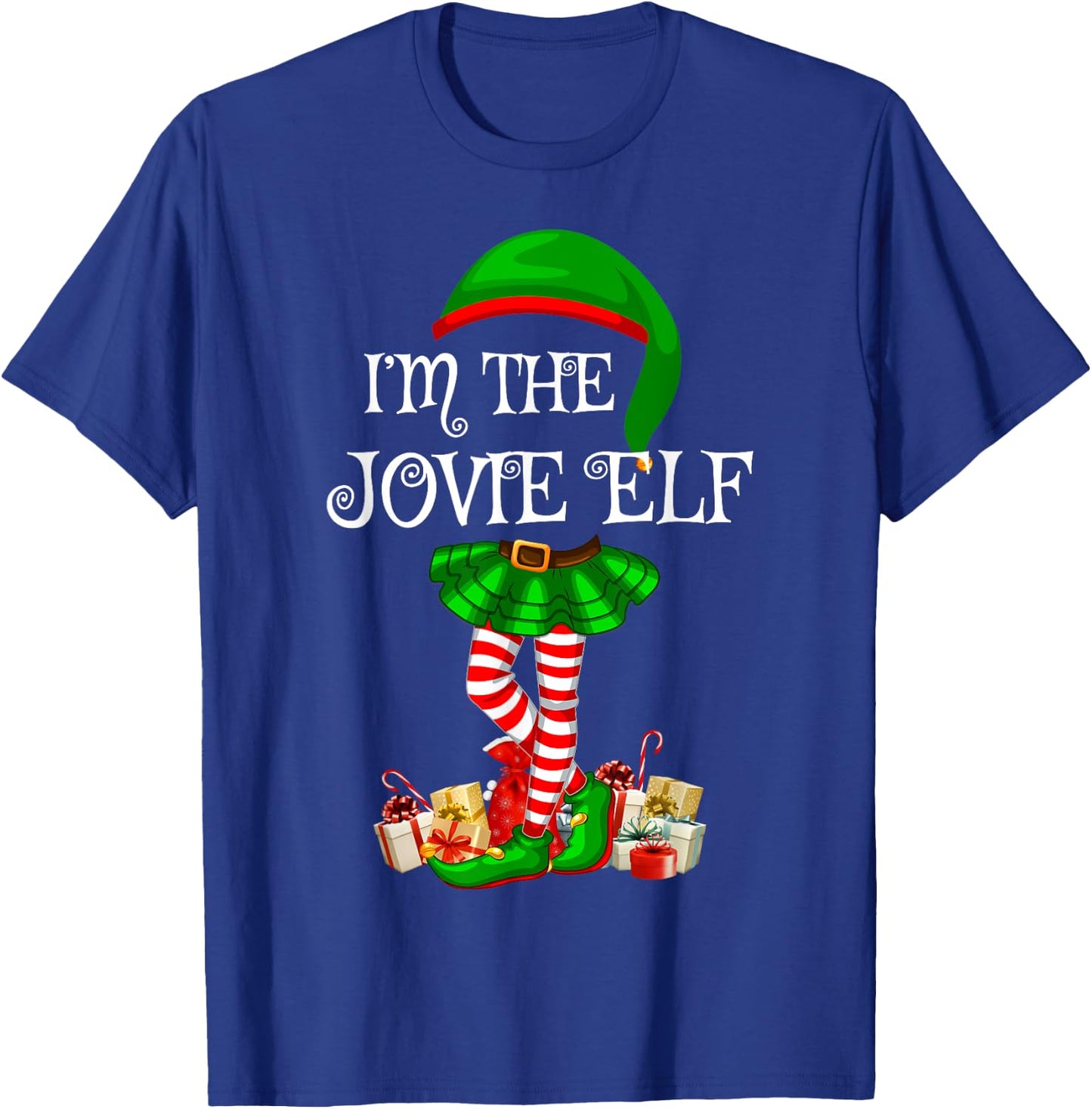 Matching Family Women Girls I'm The Jovie Elf Christmas T-Shirt - T-Shirt | Royal