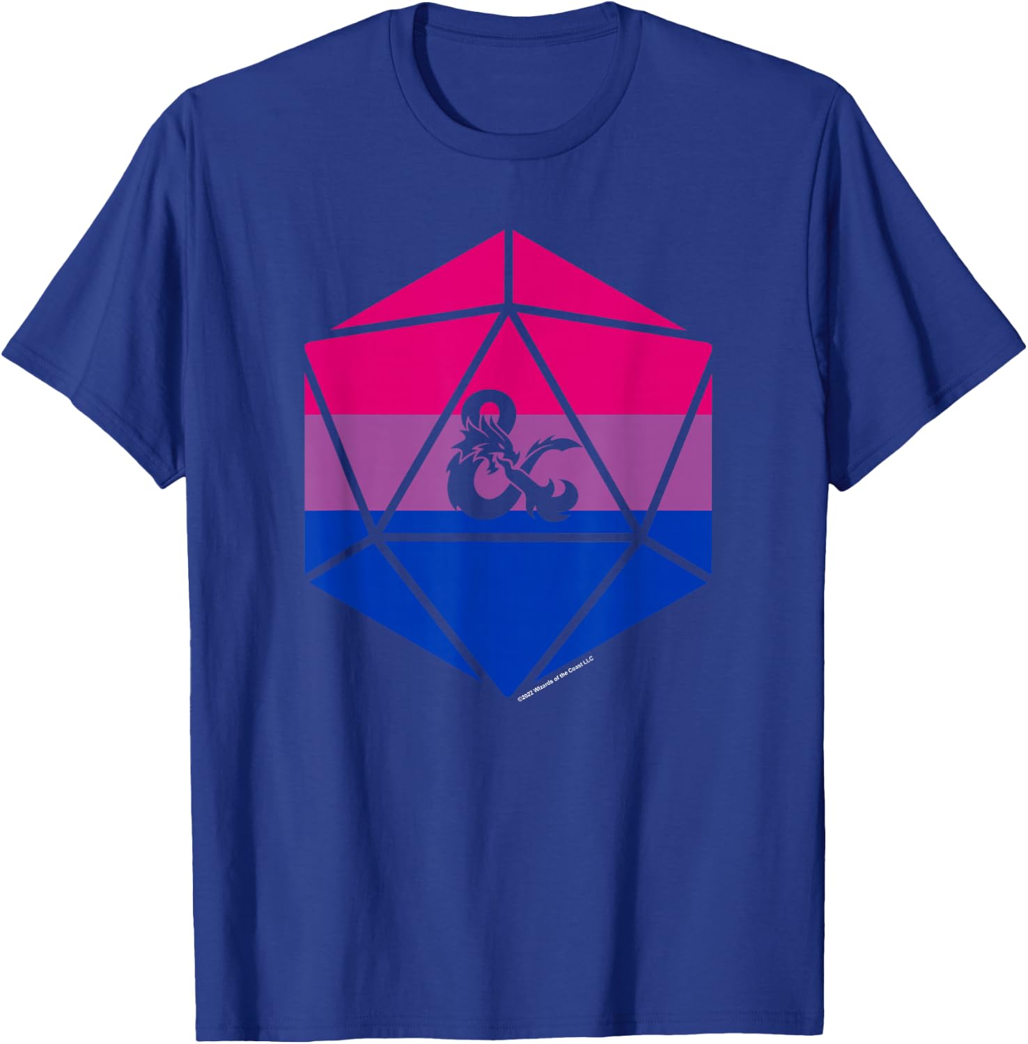 Dungeons & Dragons Bisexual Pride Flag Dice Logo T-Shirt - T-Shirt | Royal