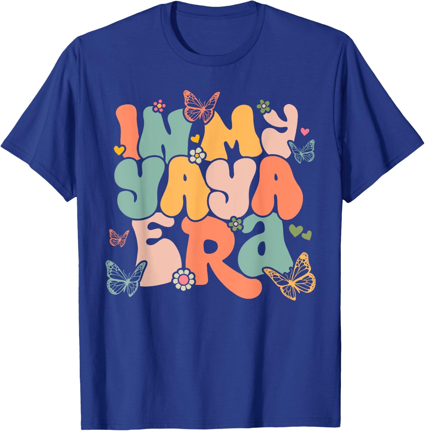 Retro Groovy In My Yaya Era Mother's Day T-Shirt - T-Shirt | Royal