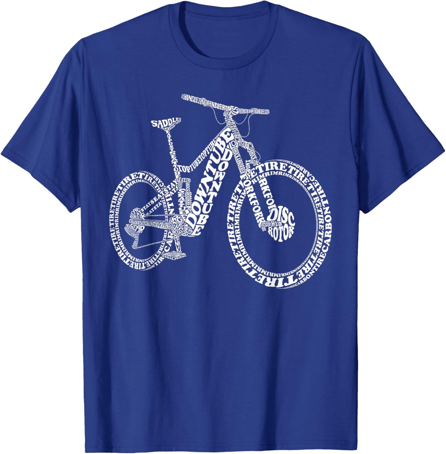 Bicycle Anatomy Biker Funny MTB Parts Mountain Bike Lover T-Shirt - T-Shirt | Royal