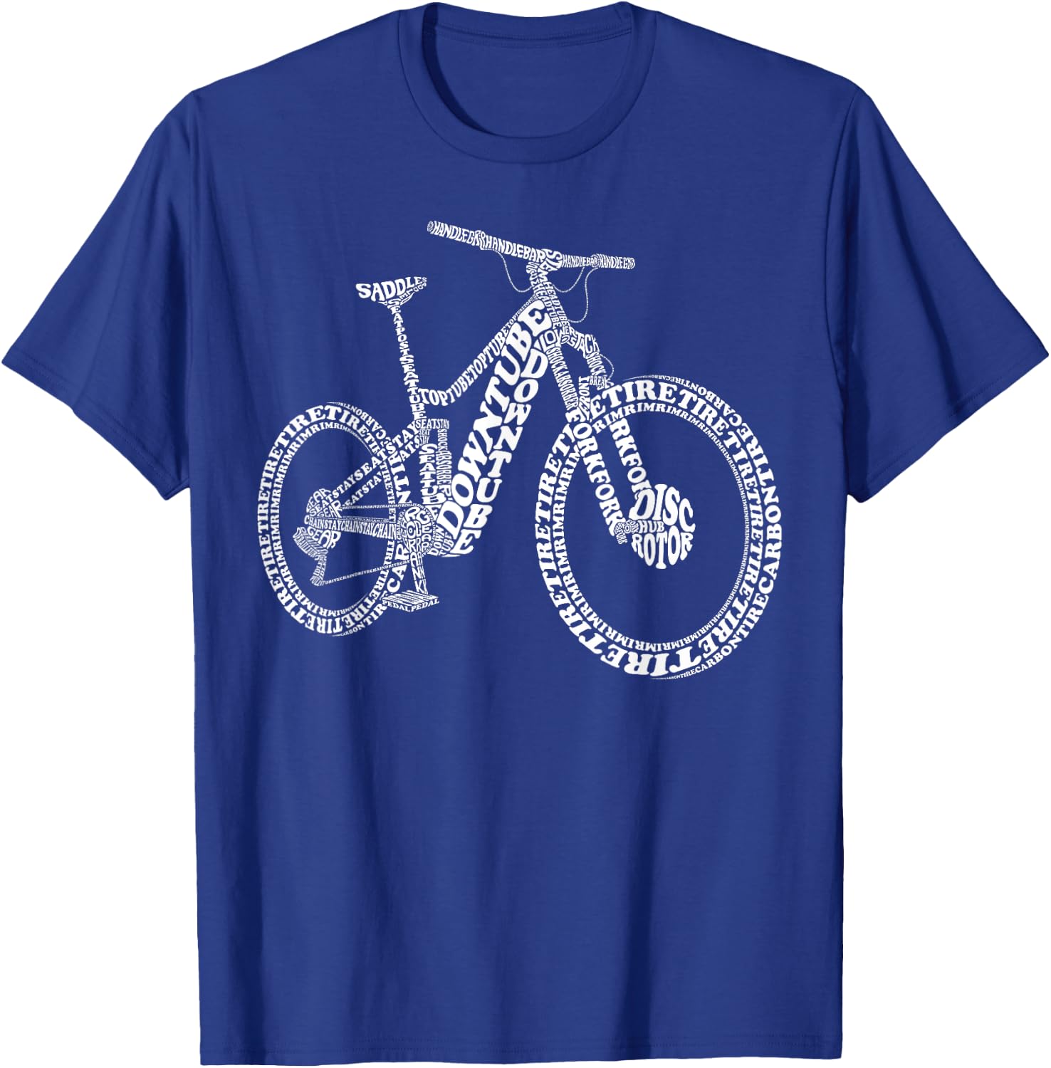 Bicycle Anatomy Biker Funny MTB Parts Mountain Bike Lover T-Shirt - T-Shirt | Royal