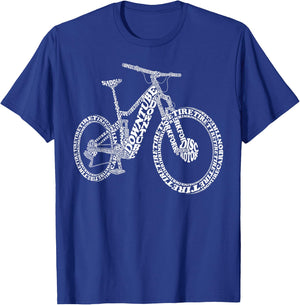 Bicycle Anatomy Biker Funny MTB Parts Mountain Bike Lover T-Shirt - T-Shirt | Royal