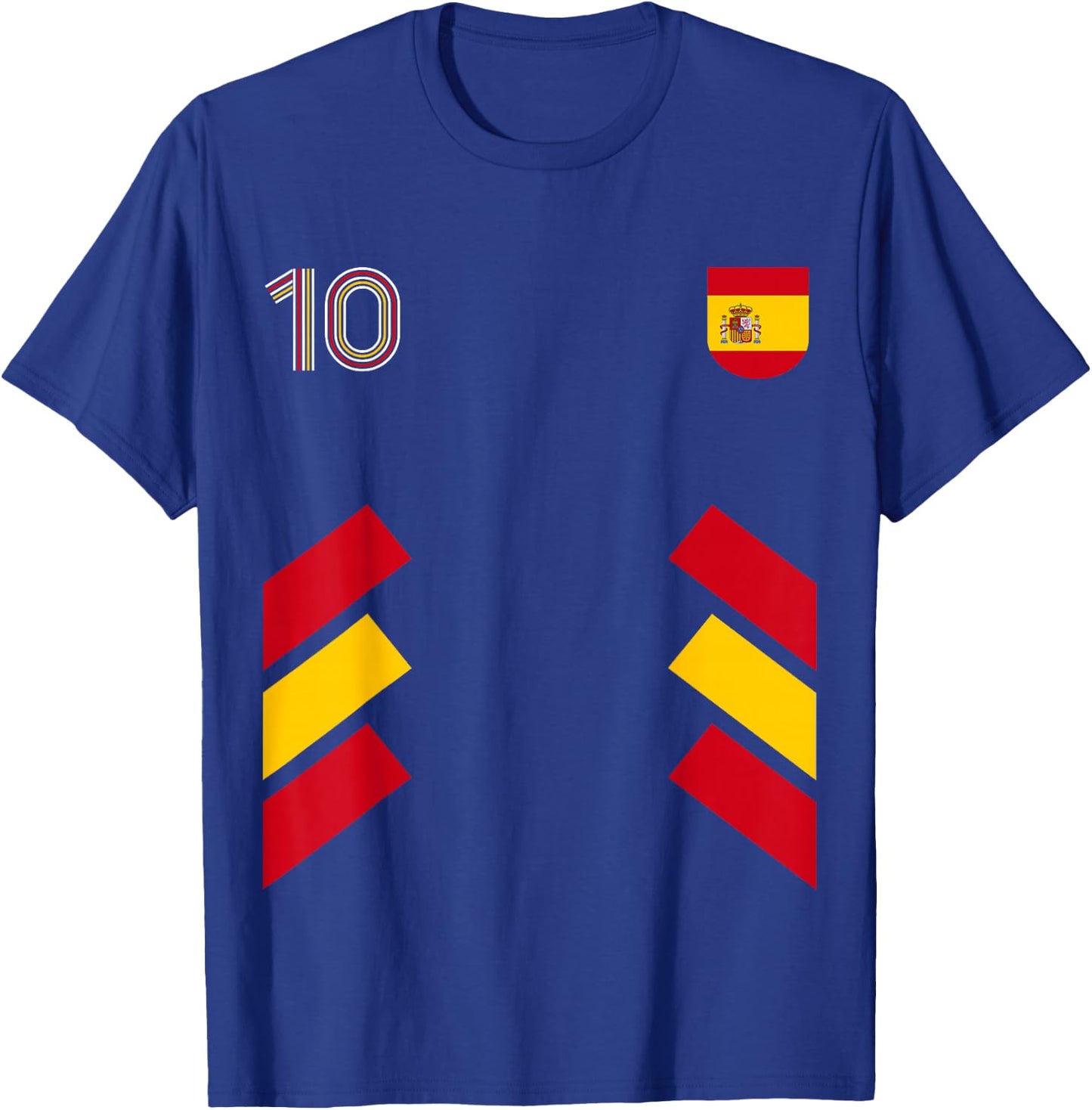 Retro10 Spain Football Spain Soccer Spain Flag T-Shirt - T-Shirt | Royal