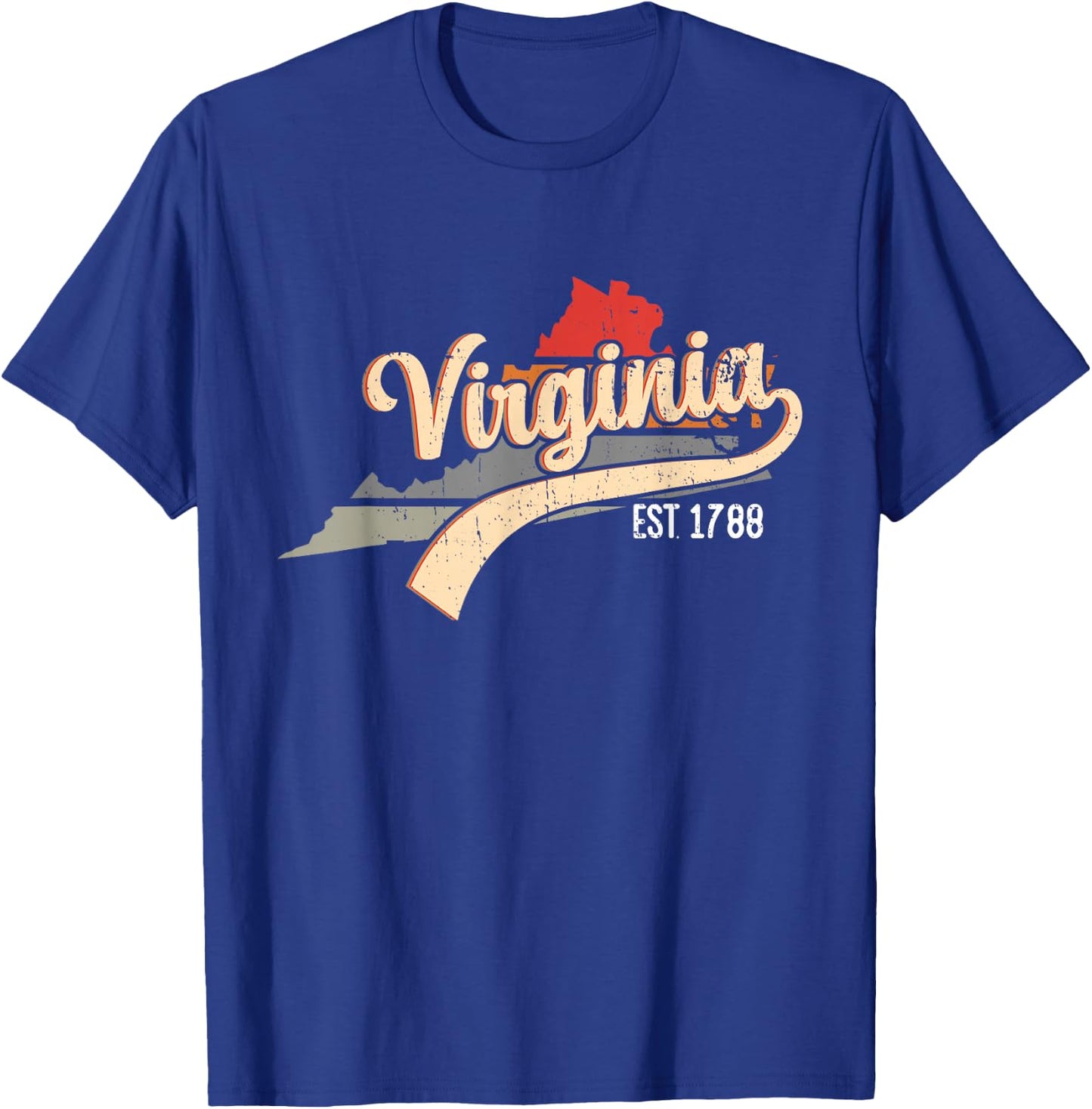 Virginia Home State VA Sunburst Vintage Retro Design T-Shirt - T-Shirt | Royal