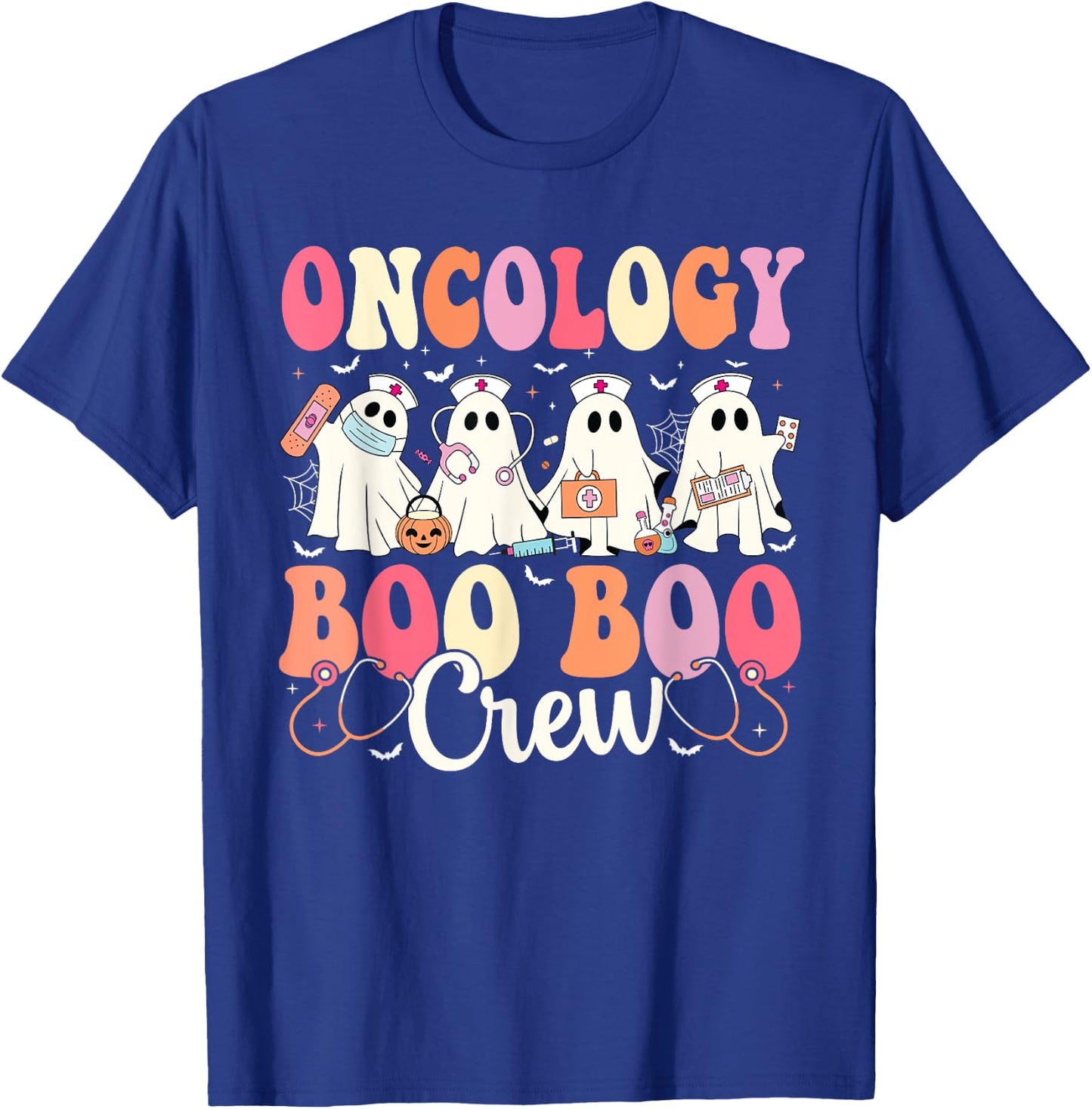 Oncology Nurse Boo Boo Crew Ghost Nurse Halloween Costume T-Shirt - T-Shirt | Royal