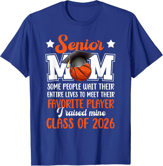 Basketball Senior Mom Class Of 2026 Basketball Senior Mother T-Shirt - T-Shirt | Royal