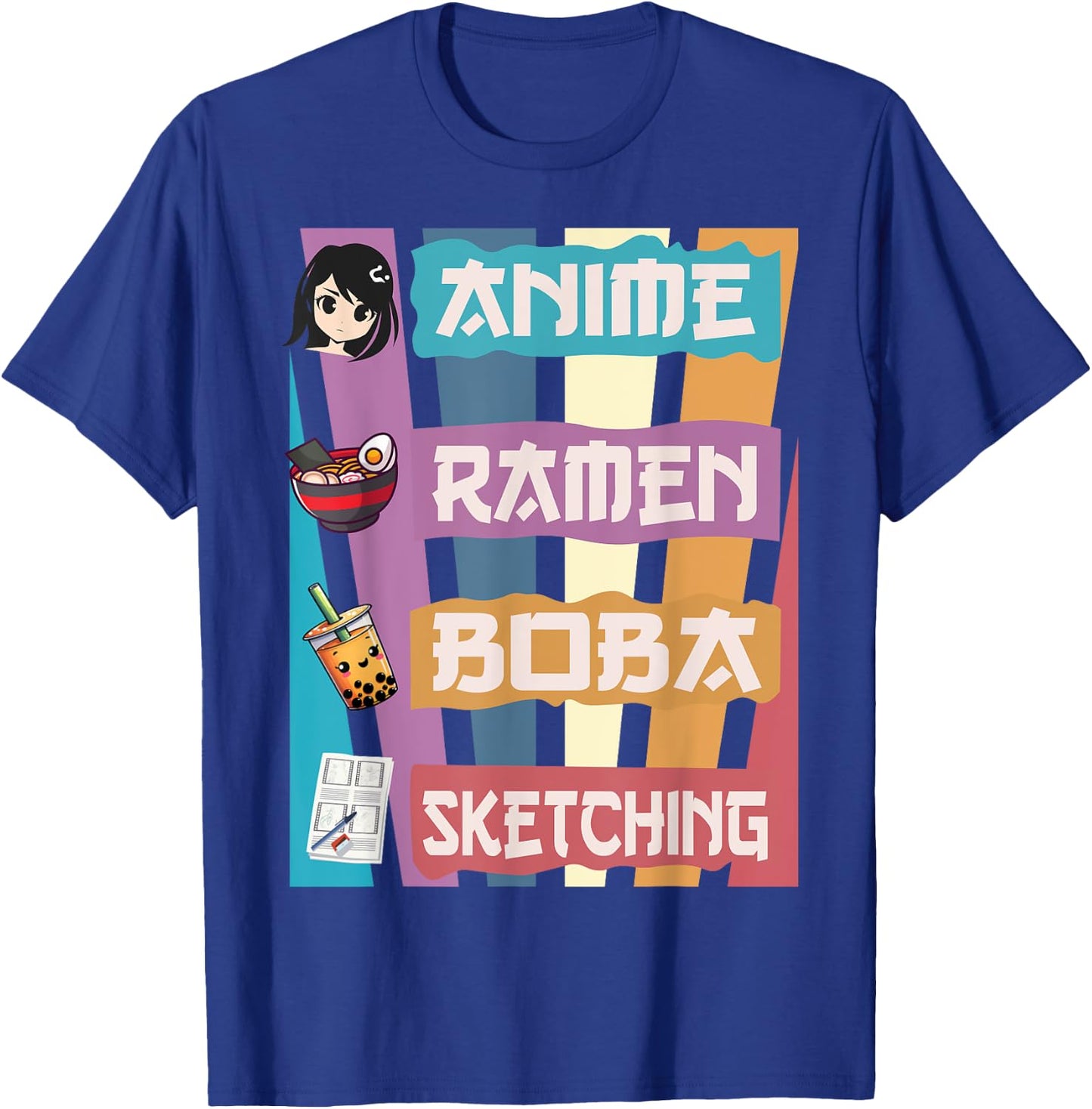 Anime Ramen Boba Sketching Just A Anime Girl Who Love T-Shirt - T-Shirt | Royal