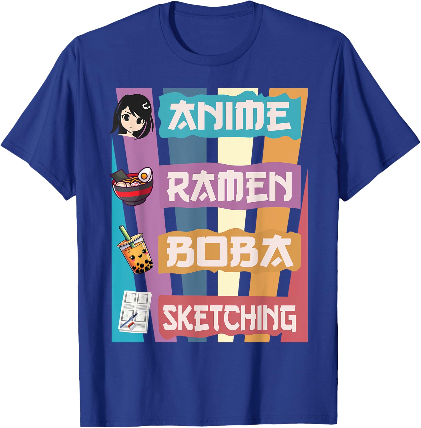 Anime Ramen Boba Sketching Just A Anime Girl Who Love T-Shirt - T-Shirt | Royal