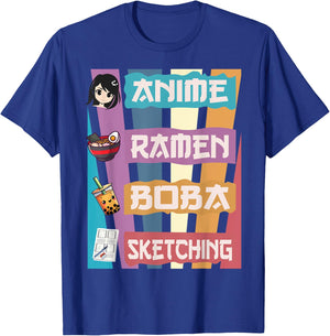 Anime Ramen Boba Sketching Just A Anime Girl Who Love T-Shirt - T-Shirt | Royal