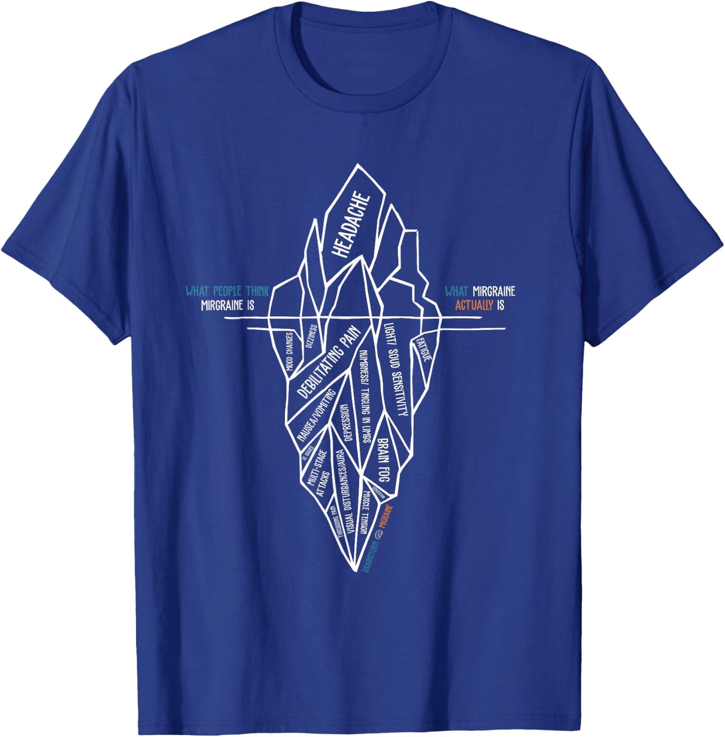 Chronic Migraine Awareness Month Purple Ribbon Support T-Shirt - T-Shirt | Royal