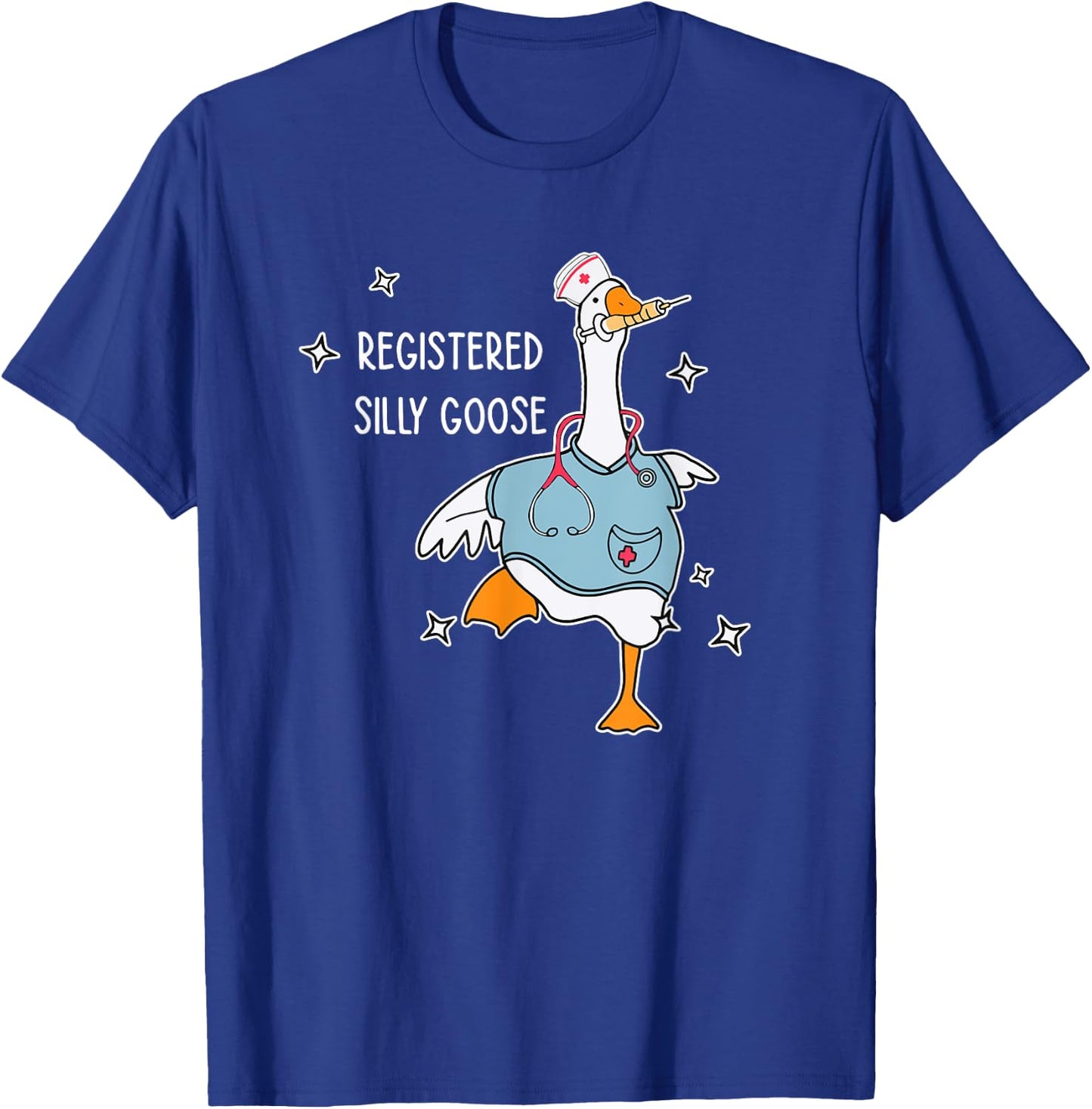 Nurse Registered Silly Goose Nursing School Black X-Small -Adults Short Sleeve T-Shirt - T-Shirt | Royal