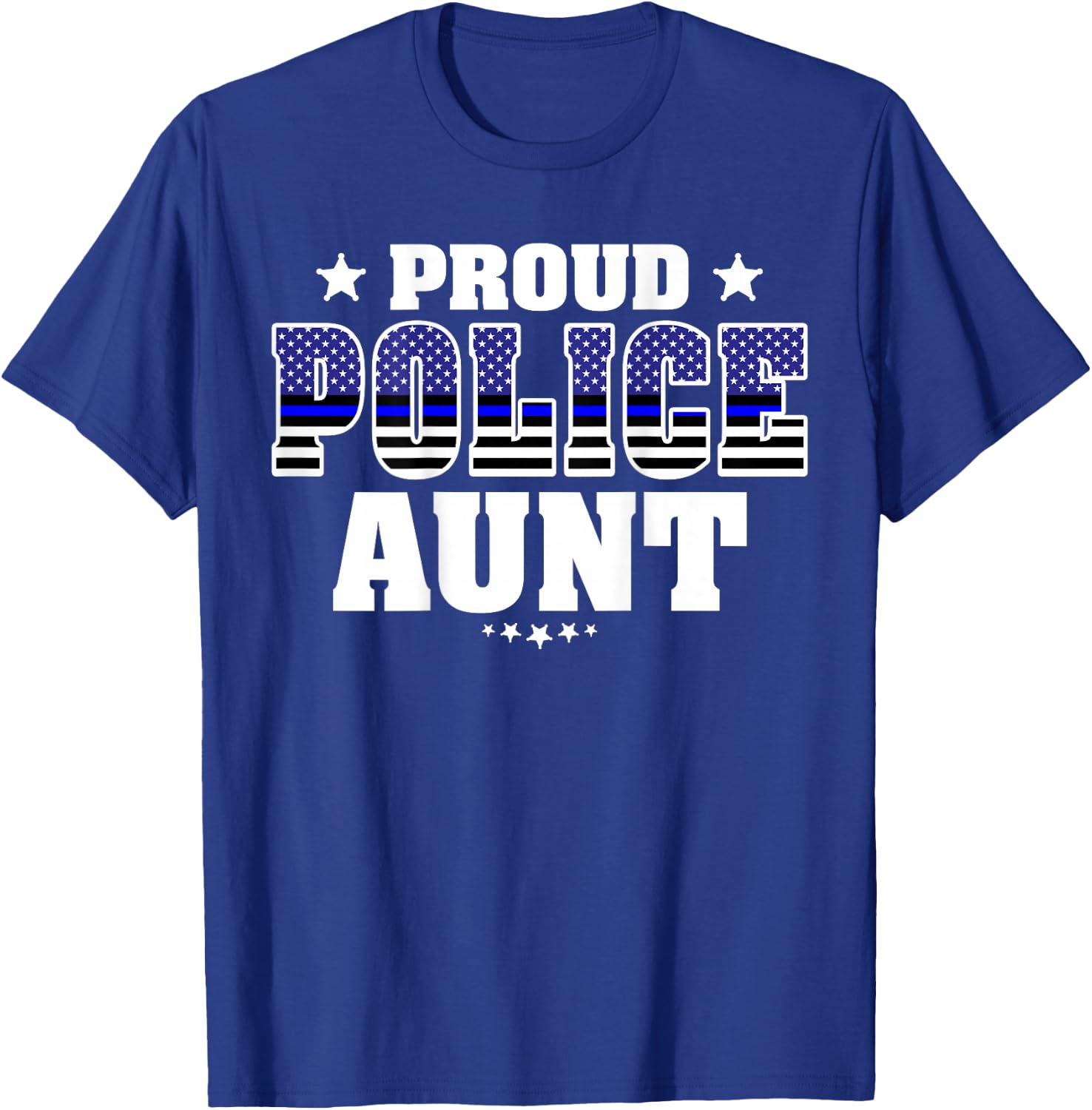 Proud Police Aunt Thin Blue Line US Police Officer's Auntie T-Shirt - T-Shirt | Royal