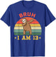 Retro Bruh I Am 13 Sloth 13th Bday Party 13 Years Old T-Shirt - T-Shirt | Royal