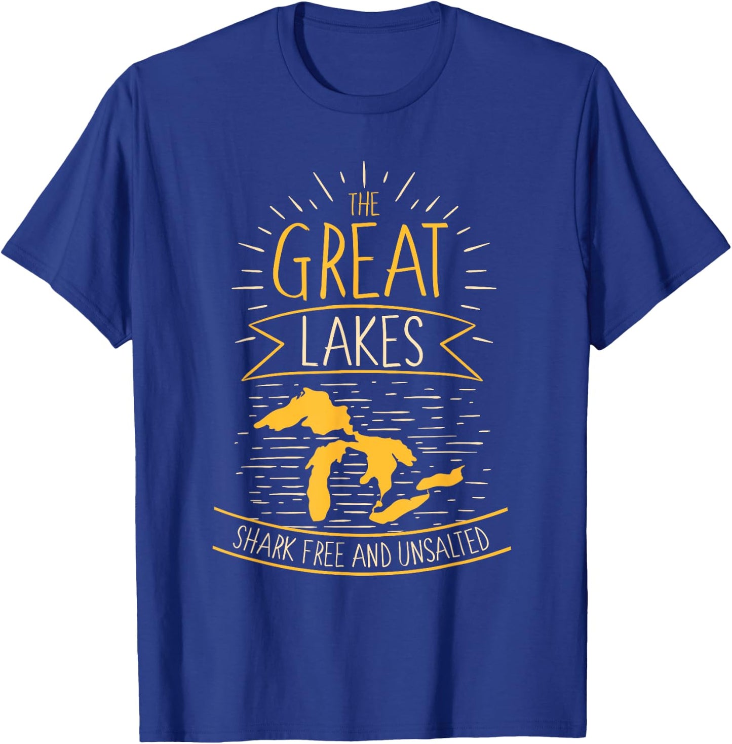 The Great Lakes Shark Free Unsalted Michigan Gift T-Shirt - T-Shirt | Royal