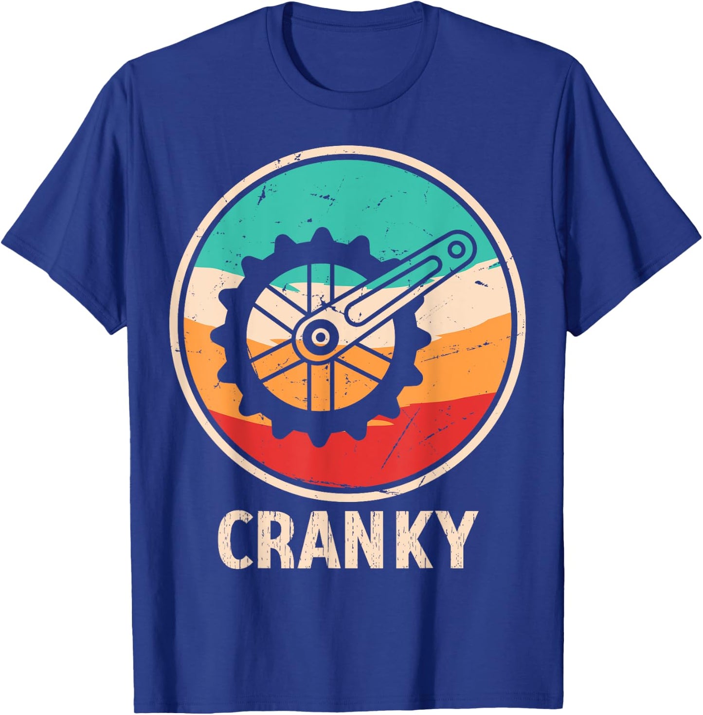 Funny Cyclist Cycling Bicycle Lover Cranky Vintage Retro T-Shirt - T-Shirt | Royal