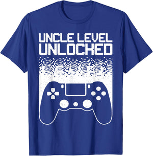 Funny Uncle Art Dad Gaming Promoted Uncle Gamer T-Shirt - T-Shirt | Royal