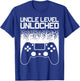 Funny Uncle Art Dad Gaming Promoted Uncle Gamer T-Shirt - T-Shirt | Royal