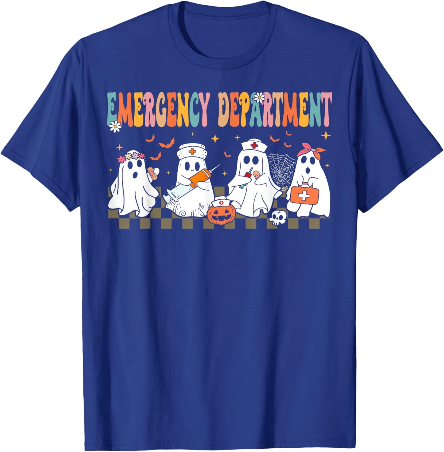 Cute Emergency Department Funny ER Nurse Halloween T-Shirt - T-Shirt | Royal