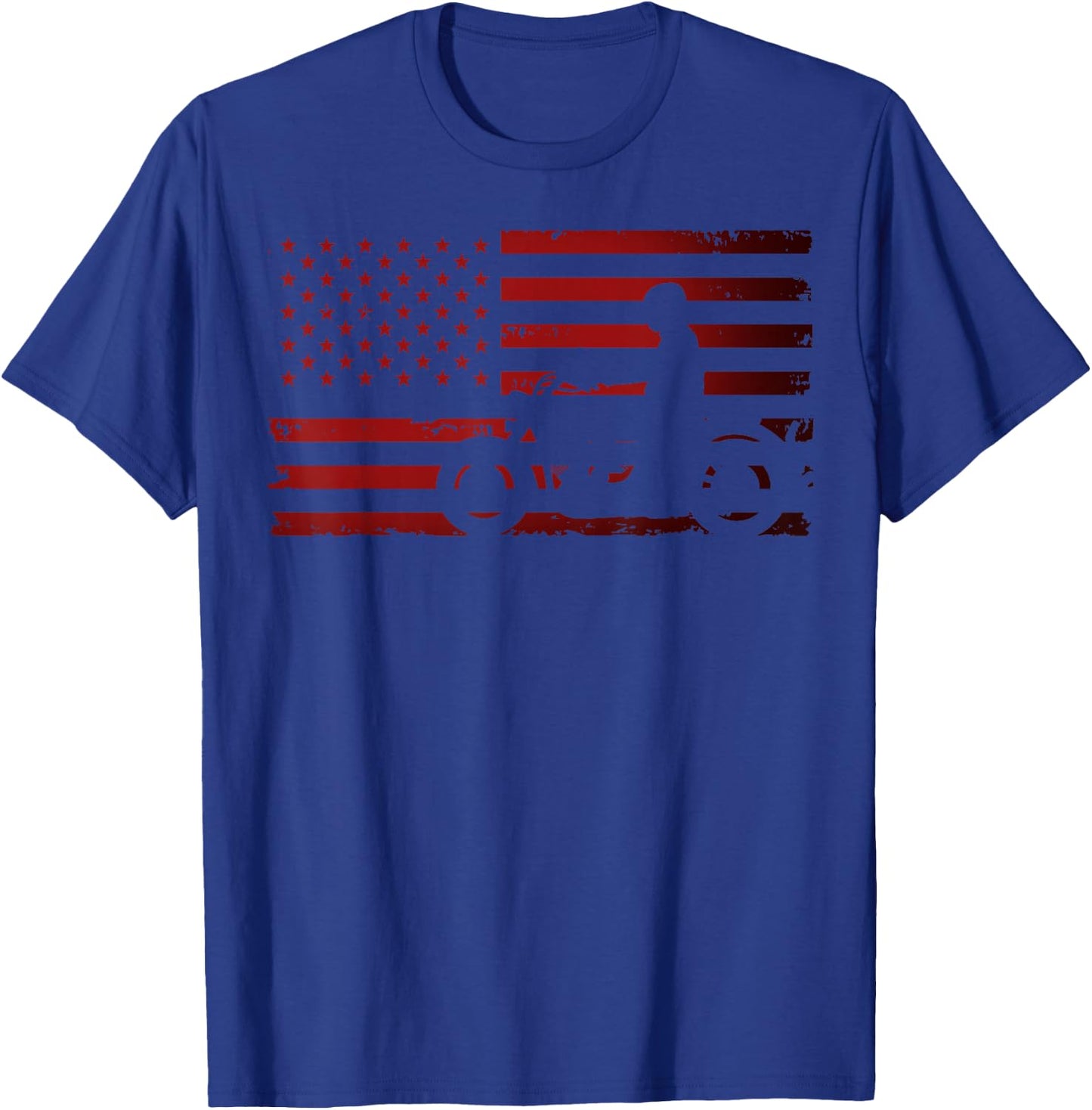 American Flag Motorcycle Biker Chopper T-Shirt - T-Shirt | Royal