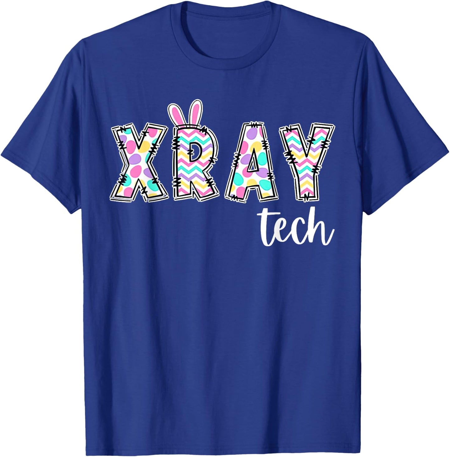 Retro Xray Tech Bunny Easter Radiologic Technologist T-Shirt - T-Shirt | Royal