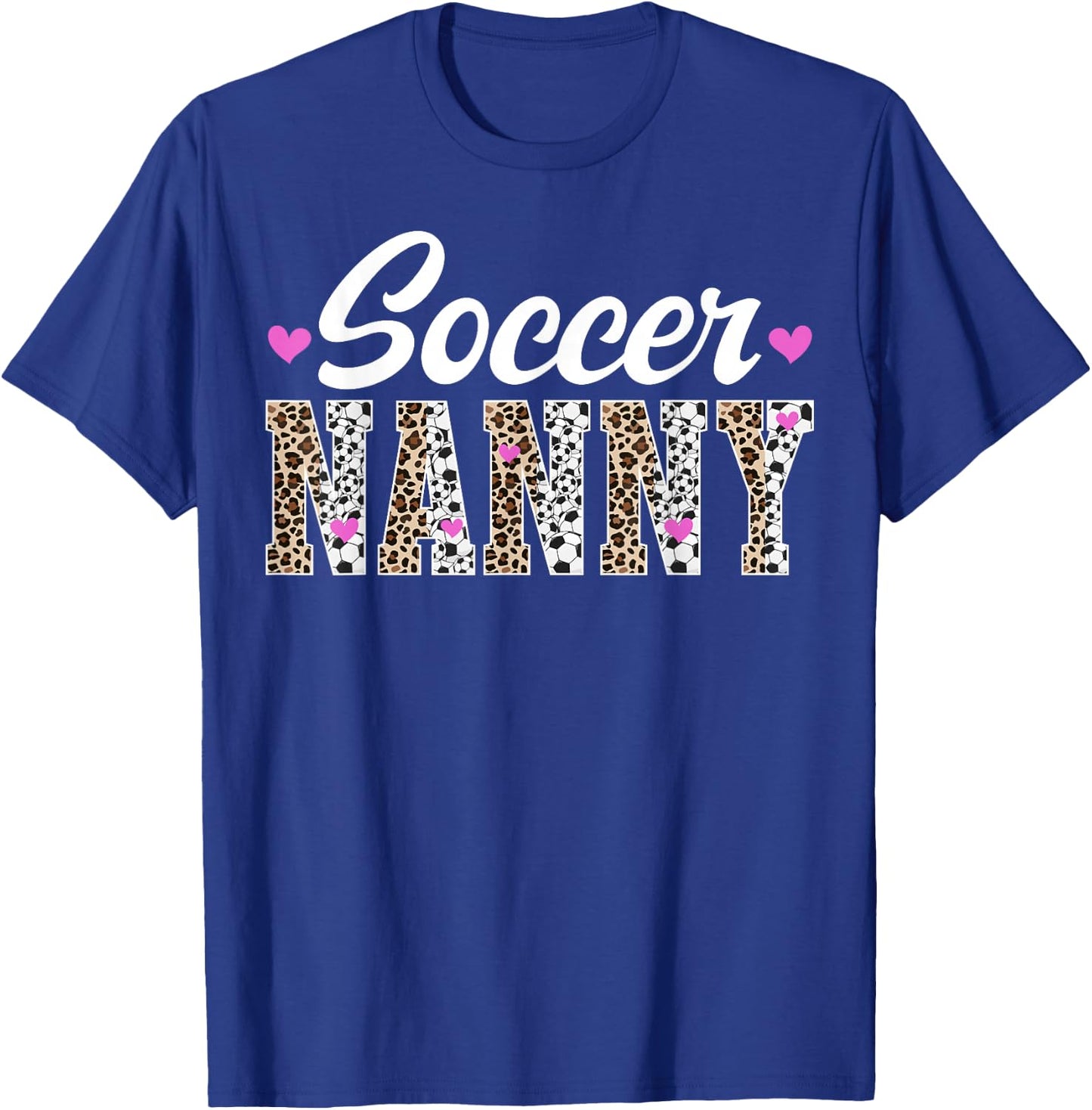 Soccer Nanny Of A Soccer Player Nanny Grandma Leopard T-Shirt - T-Shirt | Royal