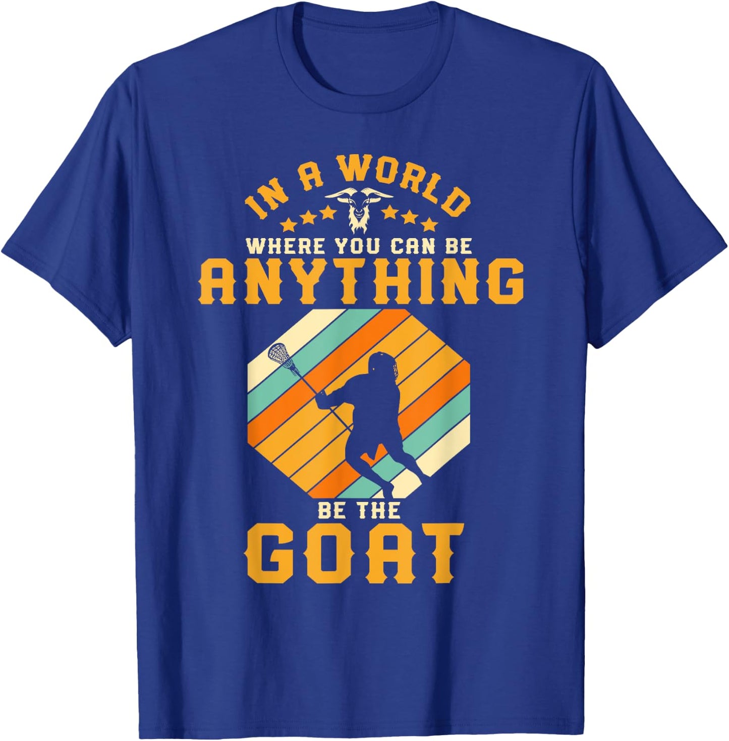 Vintage Lacrosse Retro Lax Rat Gift Lacrosse Player T-Shirt - T-Shirt | Royal