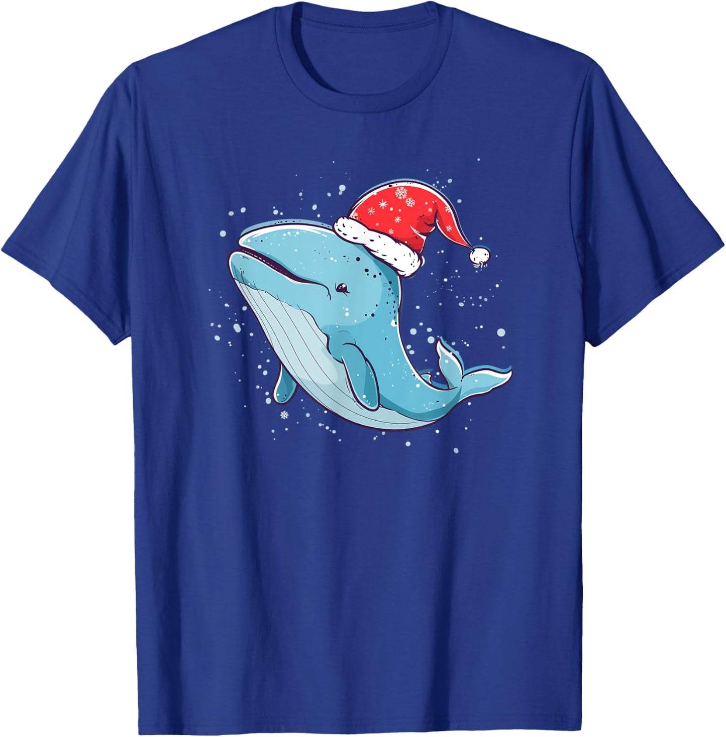 Cool Whale with Christmas Hat Costume for Boys and Girls T-Shirt - T-Shirt | Royal