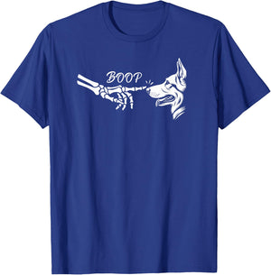 German Shepherd Skeleton Hand Boop Halloween Pet Women Girls T-Shirt - T-Shirt | Royal