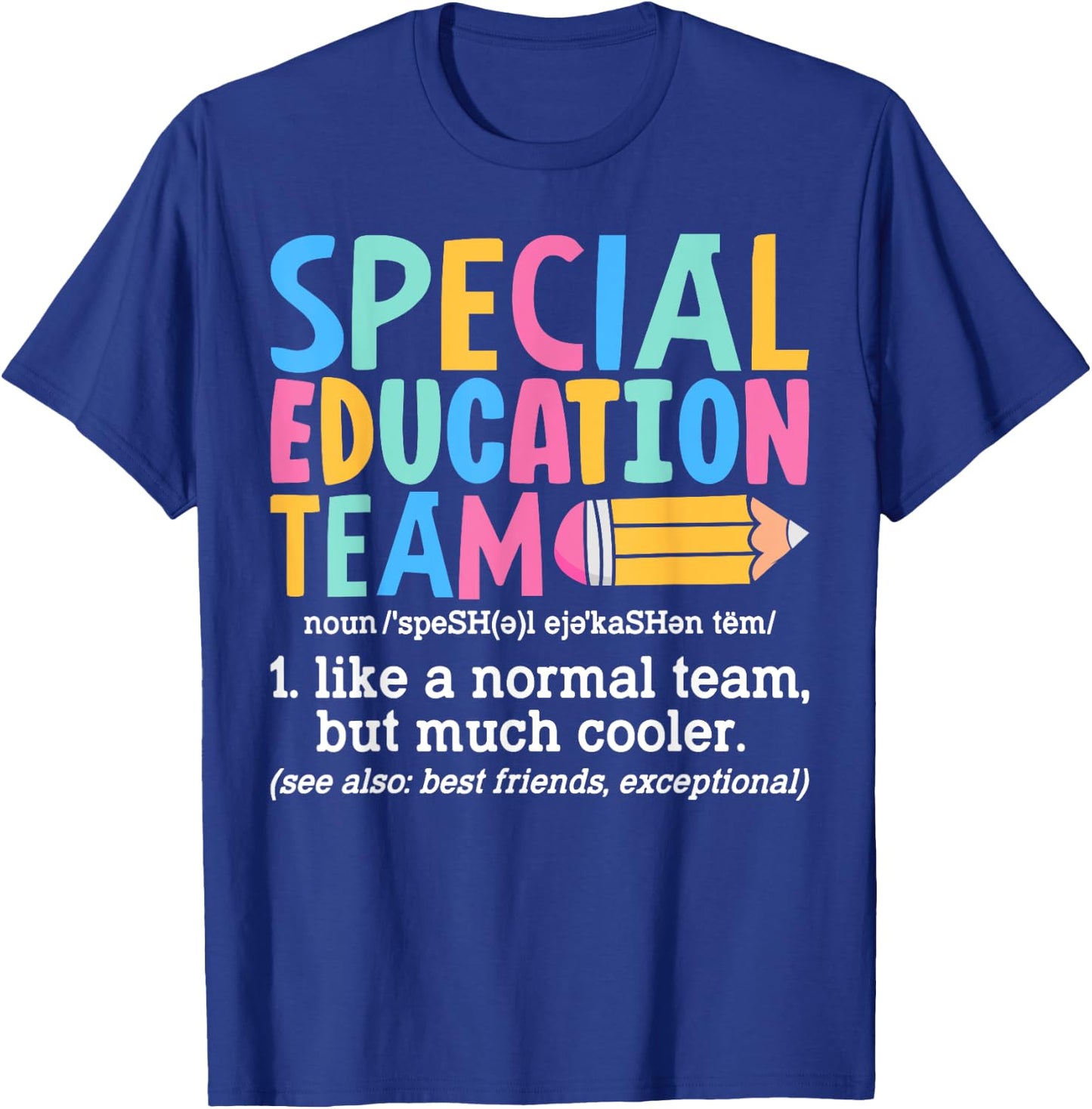Special Education Team Definition Retro Ed Team Crew Teacher T-Shirt - T-Shirt | Royal