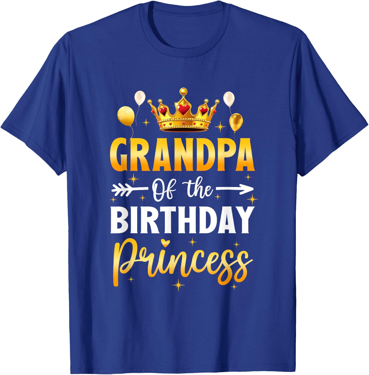 Grandpa Of The Birthday Princess Birthday Girl Party Family T-Shirt - T-Shirt | Royal