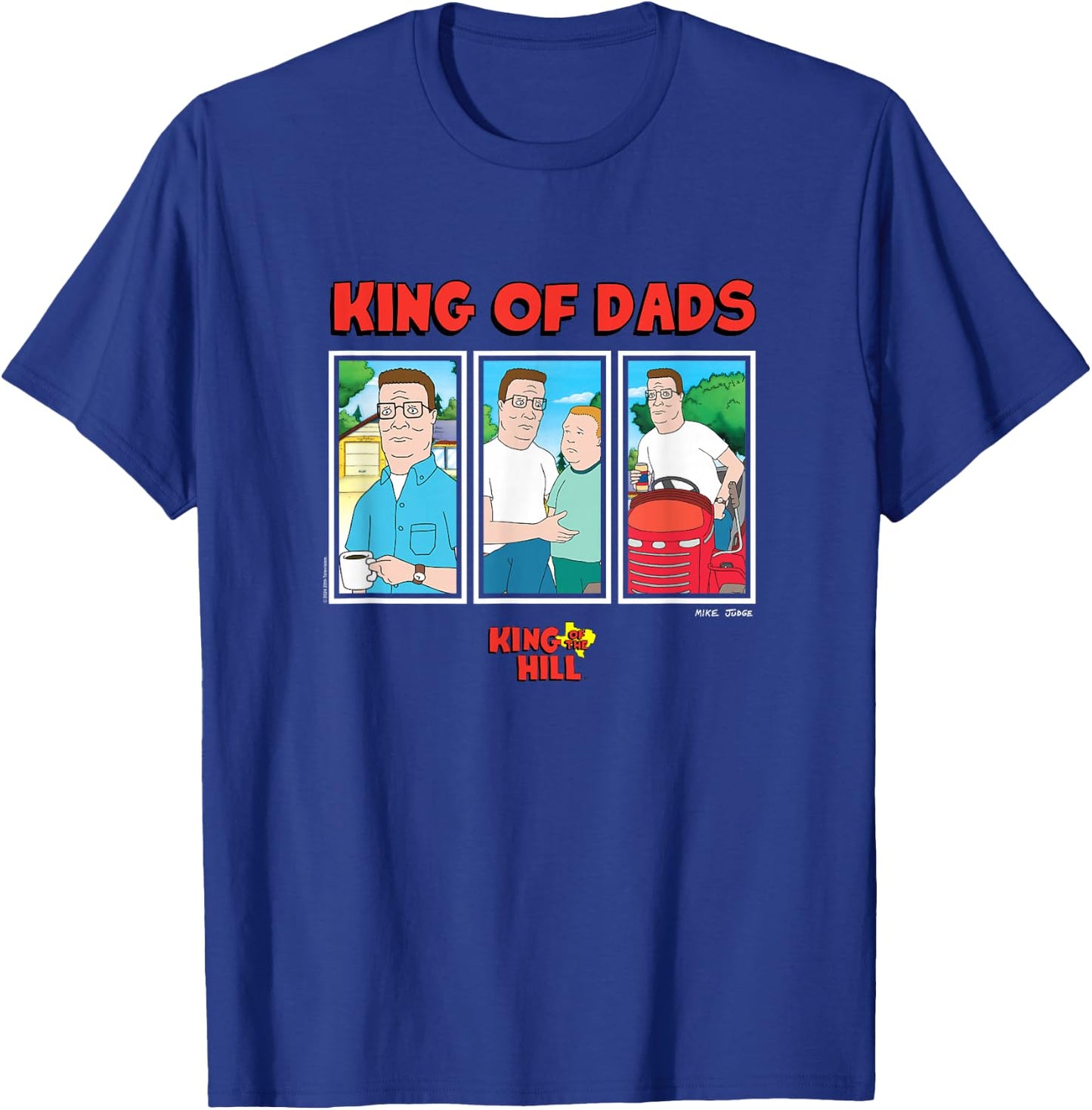 King Of The Hill Father's Day King Of Dads Big Chest Panels T-Shirt - T-Shirt | Royal