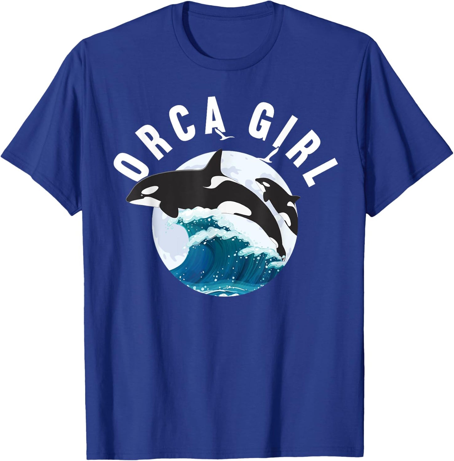 Orca Girl Wild Whale Family Sea Animal Wildlife Boys & Girls T-Shirt - T-Shirt | Royal