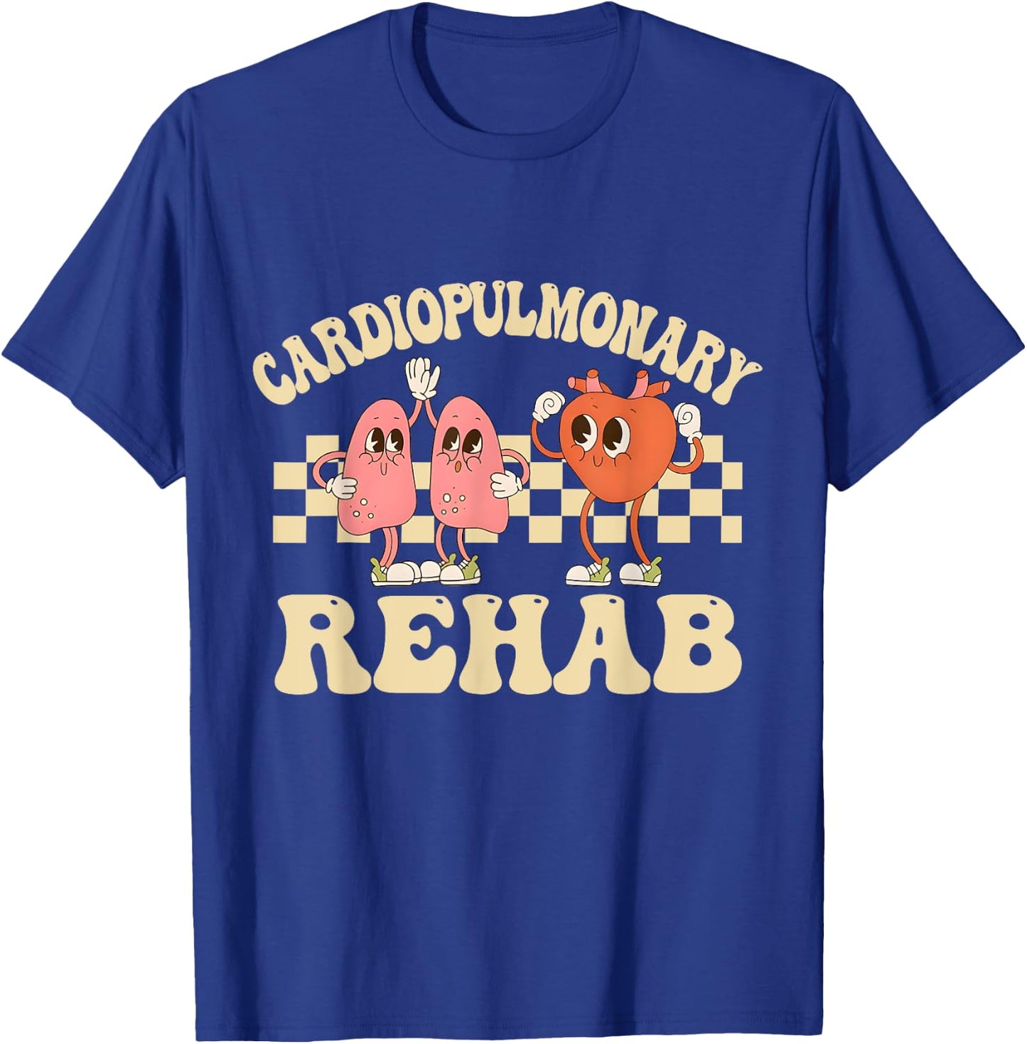 Retro Cardiopulmonary Rehab Nurse - Women's Healthcare Professional Black Heart Short Sleeve - Size 6 (US Medium) T-Shirt - T-Shirt | Royal