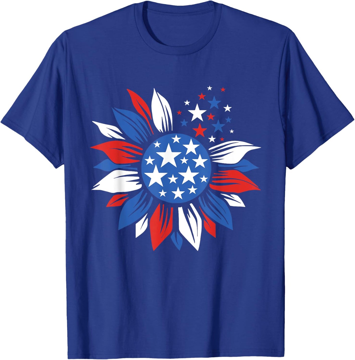 America Sunflower 4th Of July Patriotic American 4th Of July T-Shirt - T-Shirt | Royal