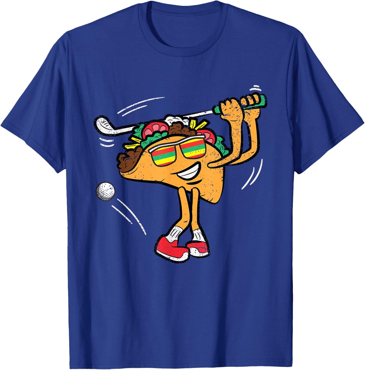 Taco Golf Player Cinco De Mayo Mexican Golfer Food Fiesta T-Shirt - T-Shirt | Royal
