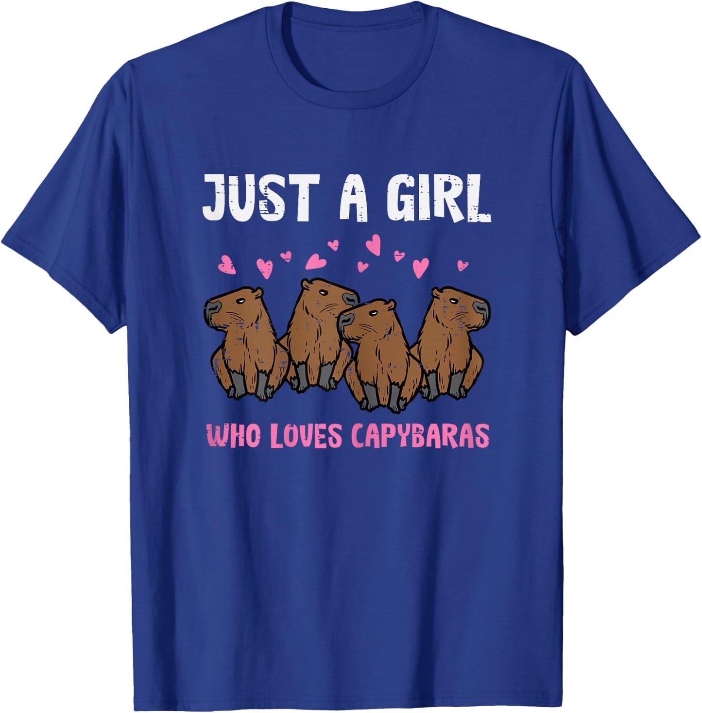 Just Girl Who Loves Capybaras Capy Girls Kids Youth Women T-Shirt - T-Shirt | Royal