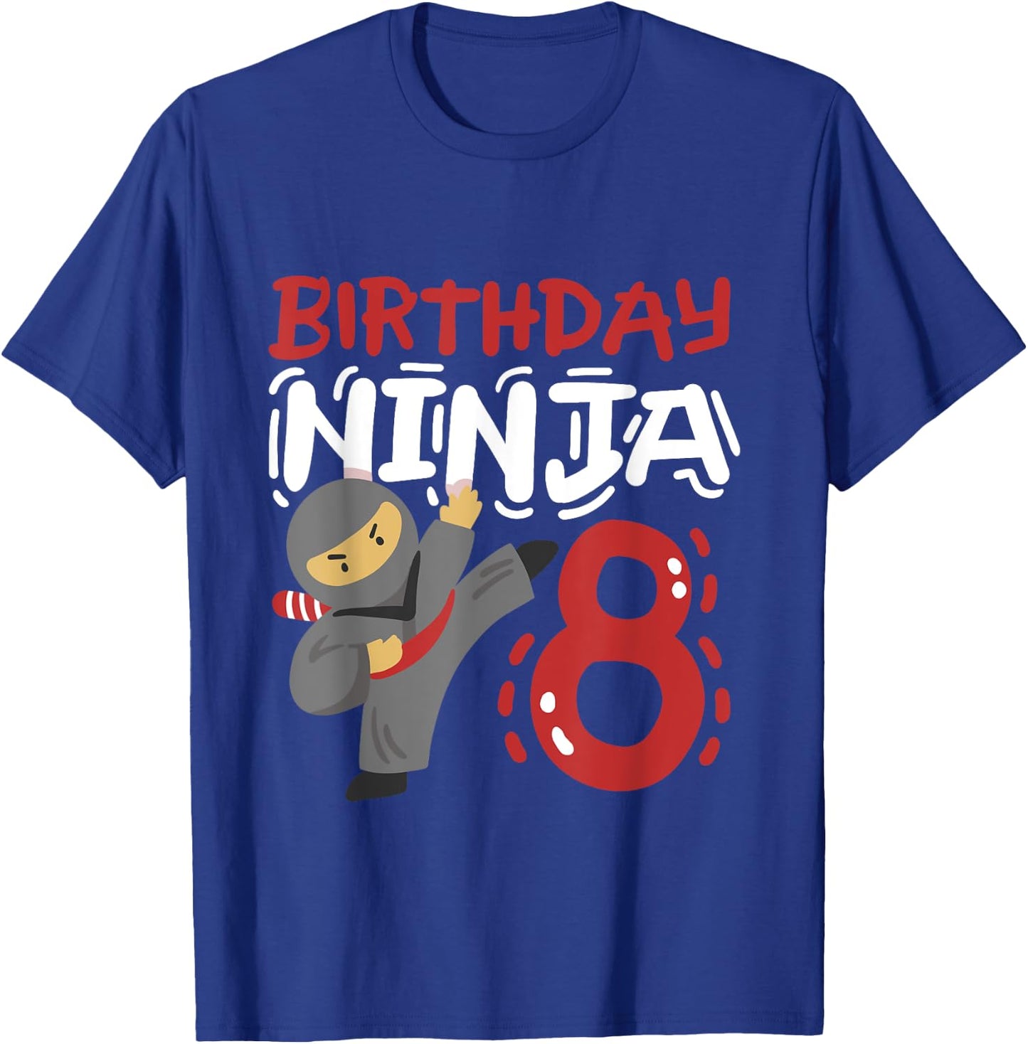 Birthday Ninja 8 Years Old Karate Kids 8th Birthday Boys T-Shirt - T-Shirt | Royal