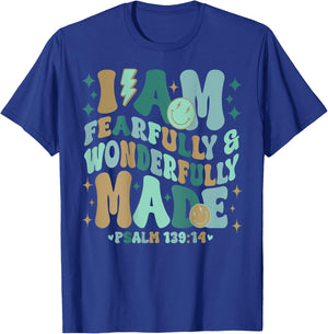 I am Fearfully & Wonderfully Made Retro T-Shirt - T-Shirt | Royal