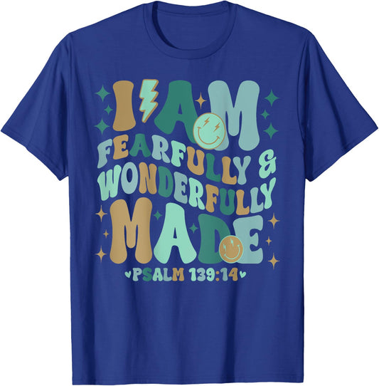 I am Fearfully & Wonderfully Made Retro T-Shirt - T-Shirt | Royal